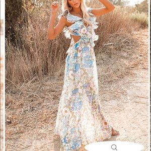 Vici Ruffle backless maxi